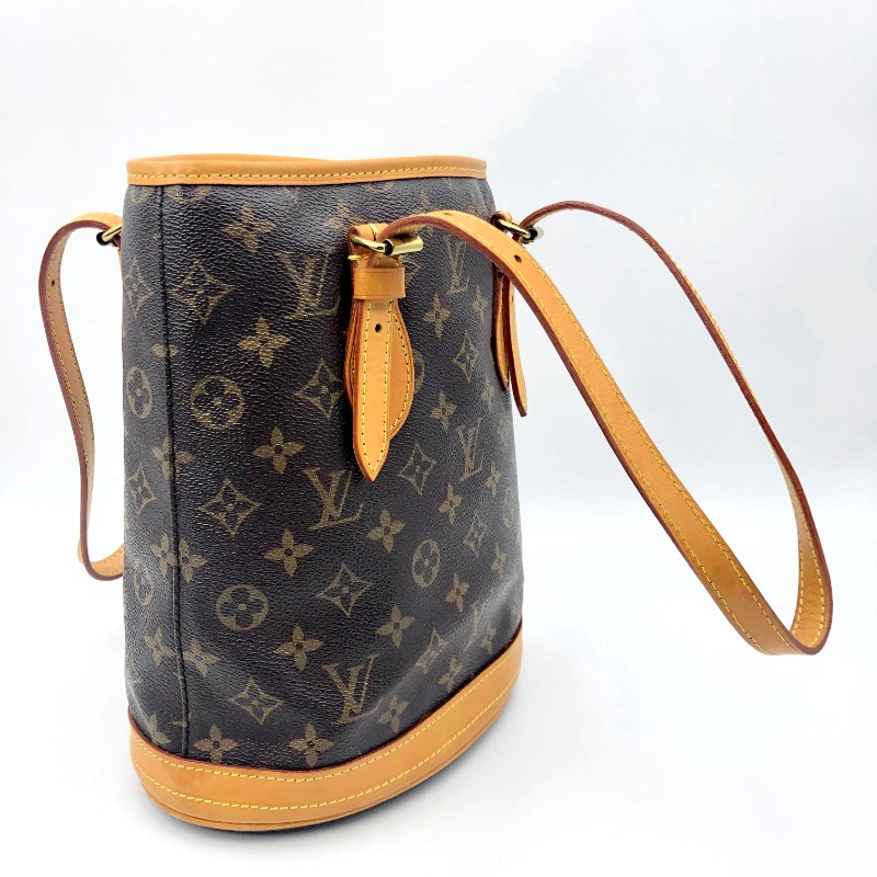 LOUIS VUITTON Bucket PM 經典老花水桶包，LV，肩背包，手提包，單肩包，二手真品，正品，現貨-7