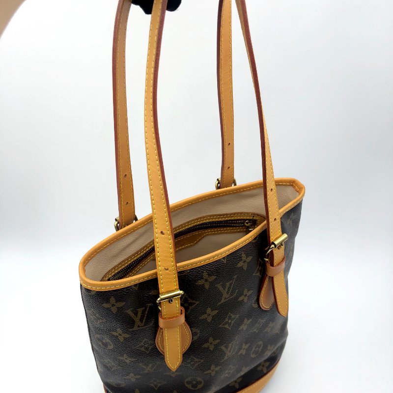 LOUIS VUITTON Bucket PM 經典老花水桶包，LV，肩背包，手提包，單肩包，二手真品，正品，現貨-8