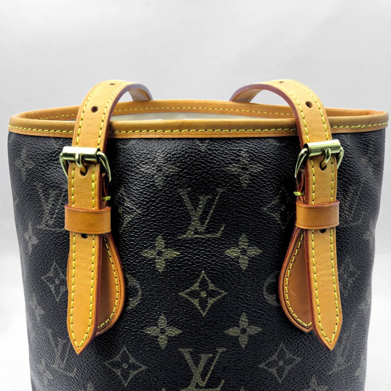 LOUIS VUITTON Bucket PM 經典老花水桶包，LV，肩背包，手提包，單肩包，二手真品，正品，現貨-9