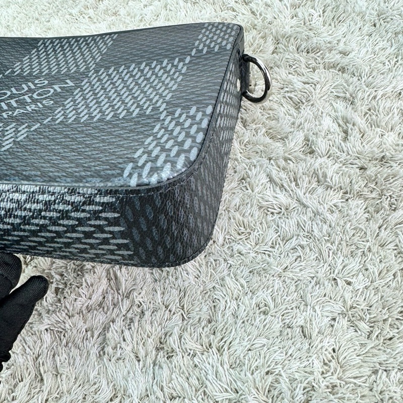 LV N50017 TRIO棋盤格LOGO Damier Graphite帆布男士三合一斜背郵差包(黑灰)  ⭕️晶片款⭕️近新閒置品⭕️-12