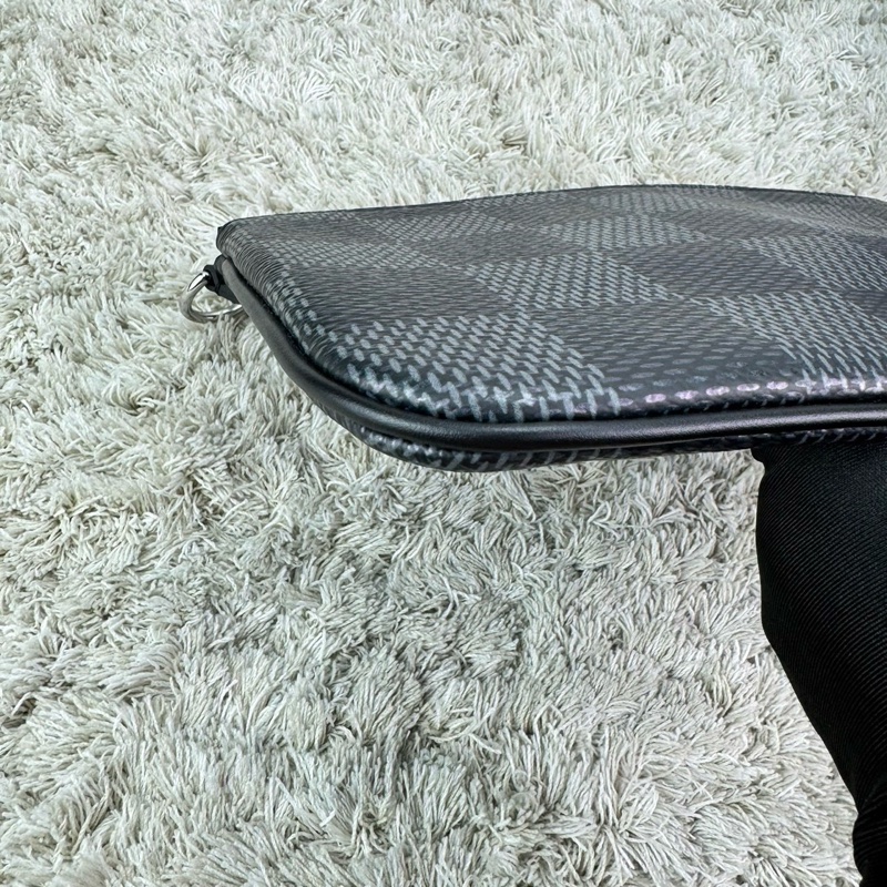 LV N50017 TRIO棋盤格LOGO Damier Graphite帆布男士三合一斜背郵差包(黑灰)  ⭕️晶片款⭕️近新閒置品⭕️-28