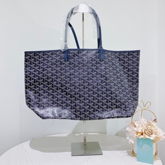 GOYARD 戈雅小號經典購物包包SAC SAINT LOUIS TOTE NAVY PM-0