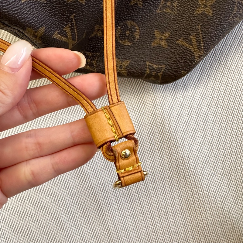 LV Neverfull LOGO Monogram花紋 帆布手提包 肩背包 中號-4