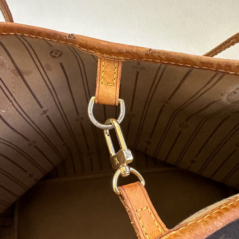 LV Neverfull LOGO Monogram花紋 帆布手提包 肩背包 中號-11