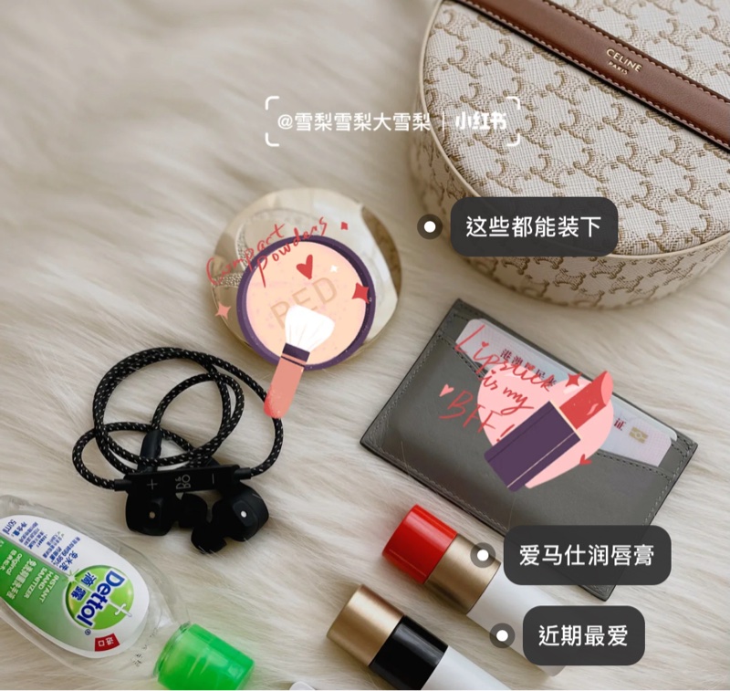 CELINE 白色老花圓餅包-2