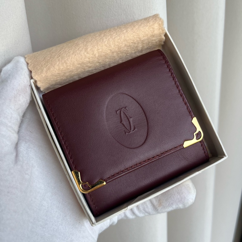 （新品閒置品）Cartier 卡地亞 經典款 零錢包 零錢袋 短夾 附原廠盒裝-0