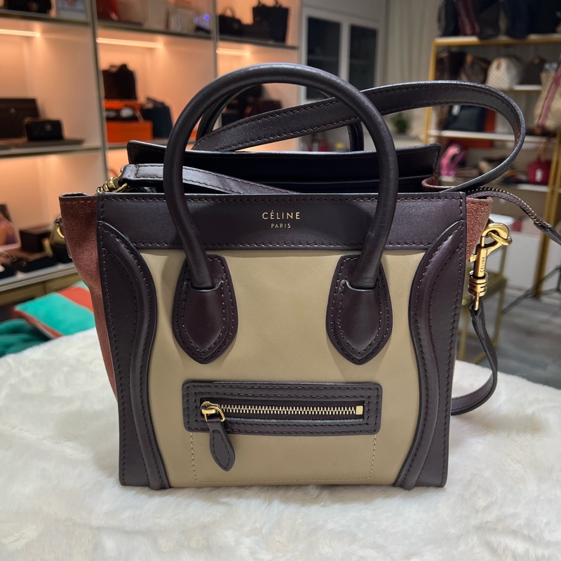 Celine 拼色 笑臉包-0