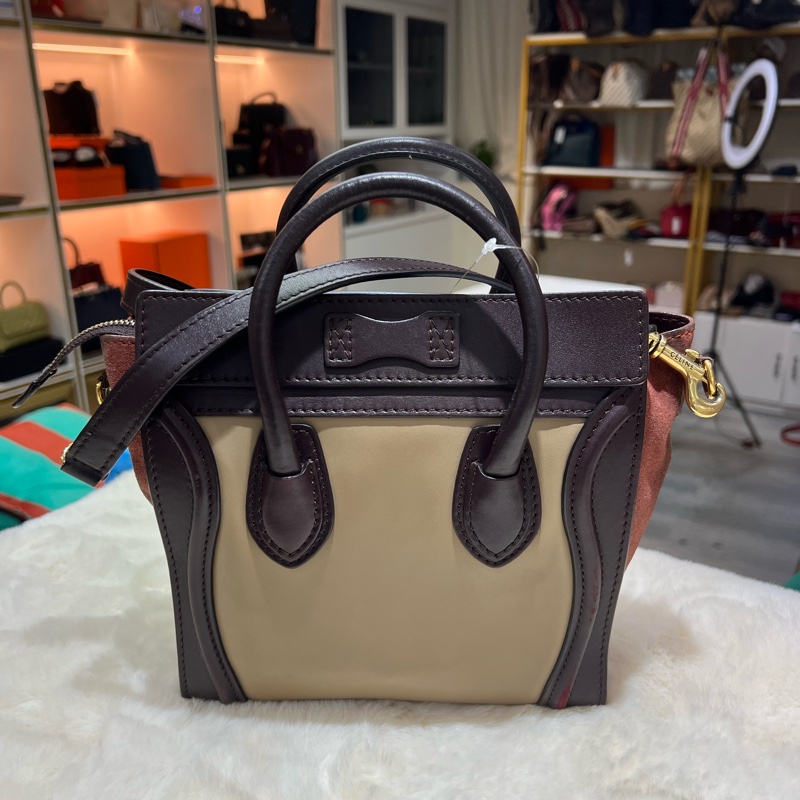 Celine 拼色 笑臉包-4