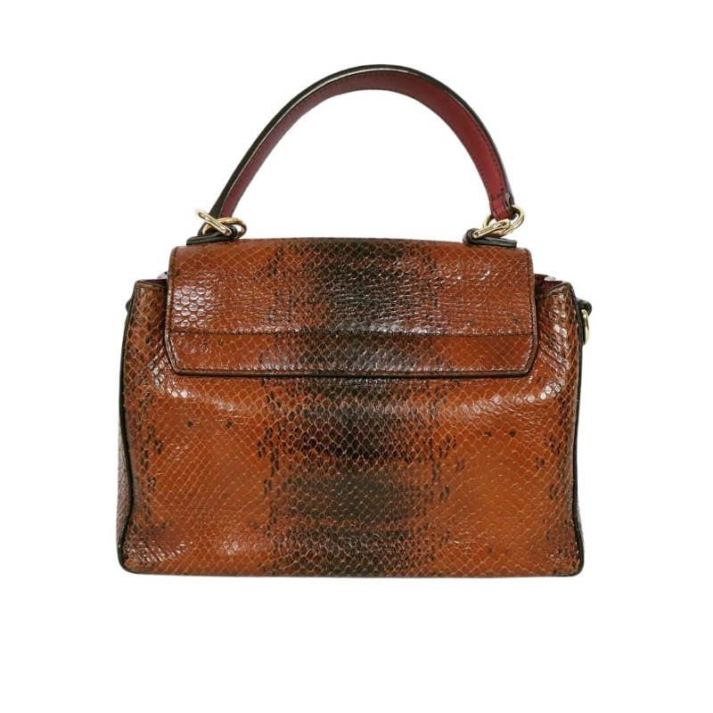Chloe Mini Python Faye Day Bag 紅棕色蟒蛇皮迷你手提包-1