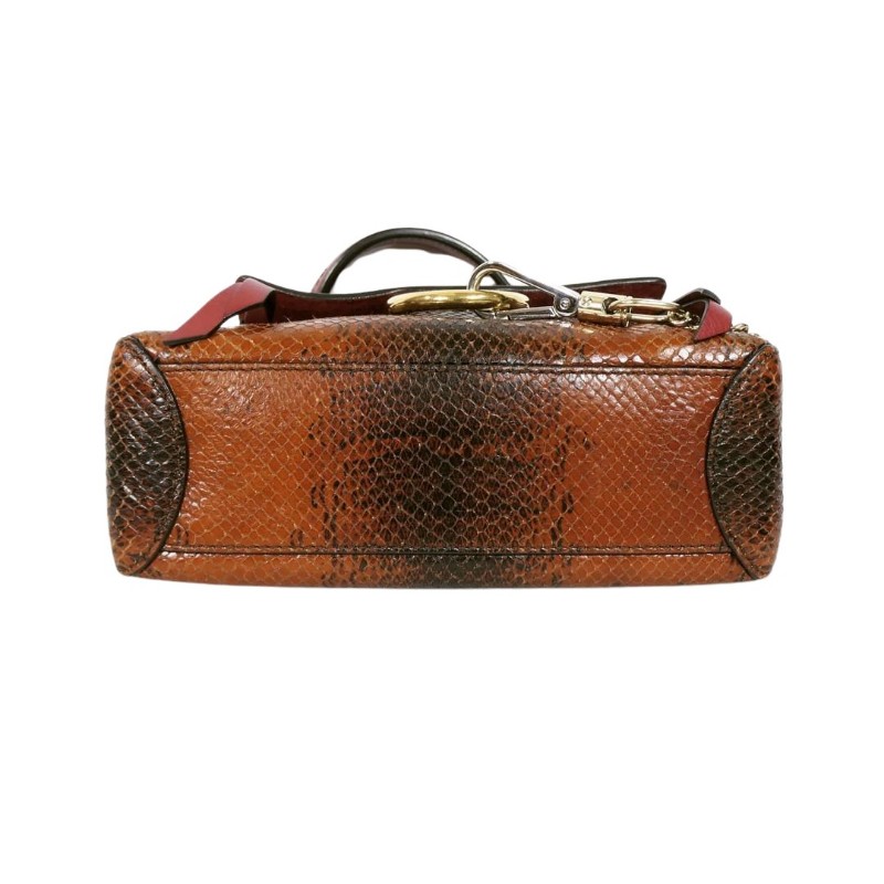 Chloe Mini Python Faye Day Bag 紅棕色蟒蛇皮迷你手提包-6