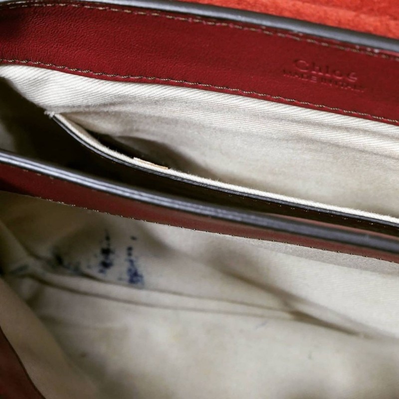 Chloe Mini Python Faye Day Bag 紅棕色蟒蛇皮迷你手提包-9