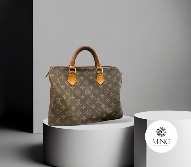 LV真品正品老花speedy 30 波斯頓包,低價起標無底價-0