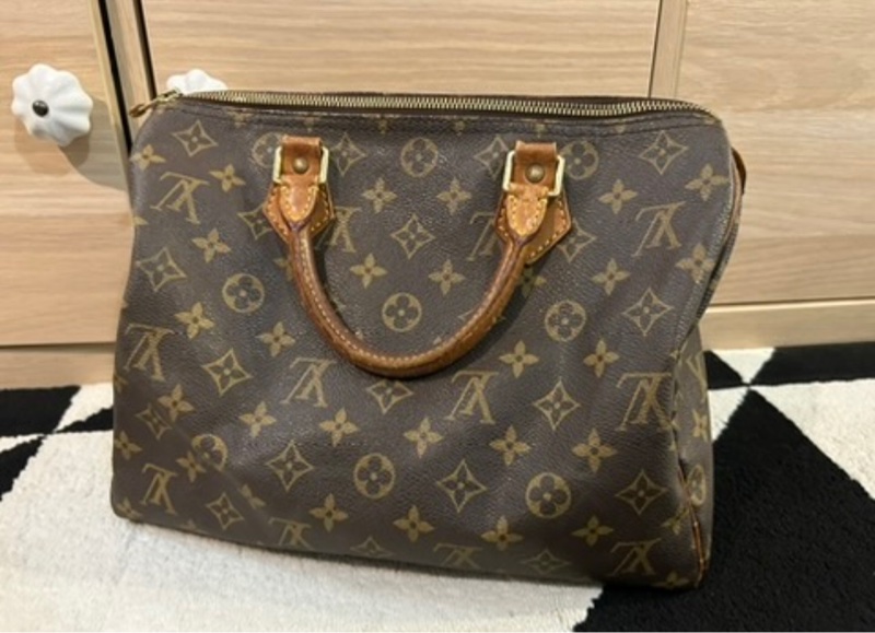 LV真品正品老花speedy 30 波斯頓包,低價起標無底價-6