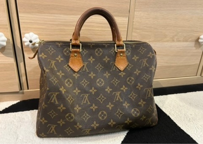 LV真品正品老花speedy 30 波斯頓包,低價起標無底價-7