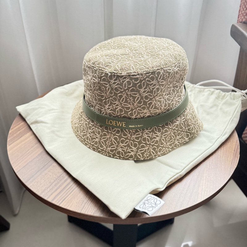 全新💫 Anagram經典緹花帆布漁夫帽/遮陽帽（酪梨綠）-0