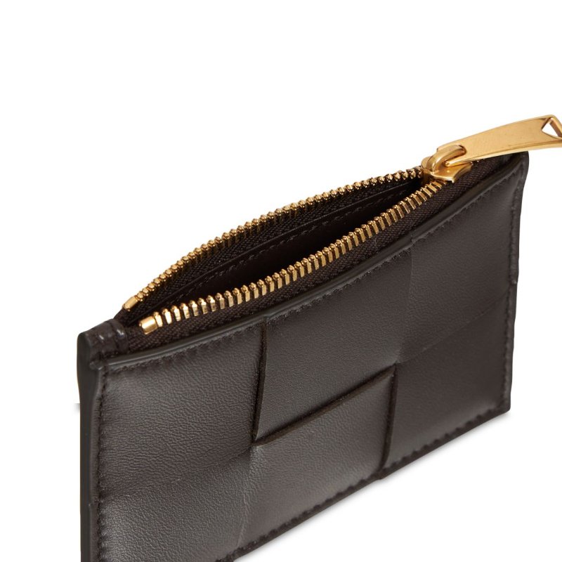 【BOTTEGA VENETA 寶緹嘉】專櫃經典款 手工大編織小牛皮3卡拉鍊卡片夾/零錢卡包-2