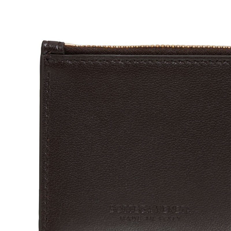 【BOTTEGA VENETA 寶緹嘉】專櫃經典款 手工大編織小牛皮3卡拉鍊卡片夾/零錢卡包-3
