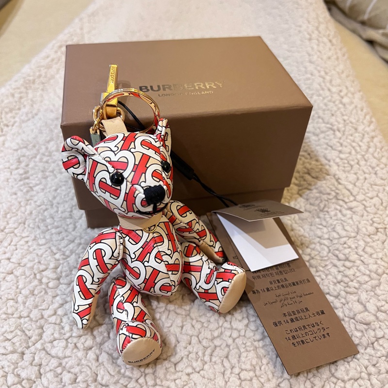 Burberry Thomas Bear Leather Charm Monogram Print 泰迪熊吊飾-2