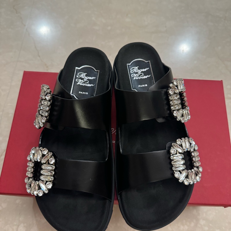 全新Roger vivier 水鑽勃肯拖鞋/涼鞋36號-2