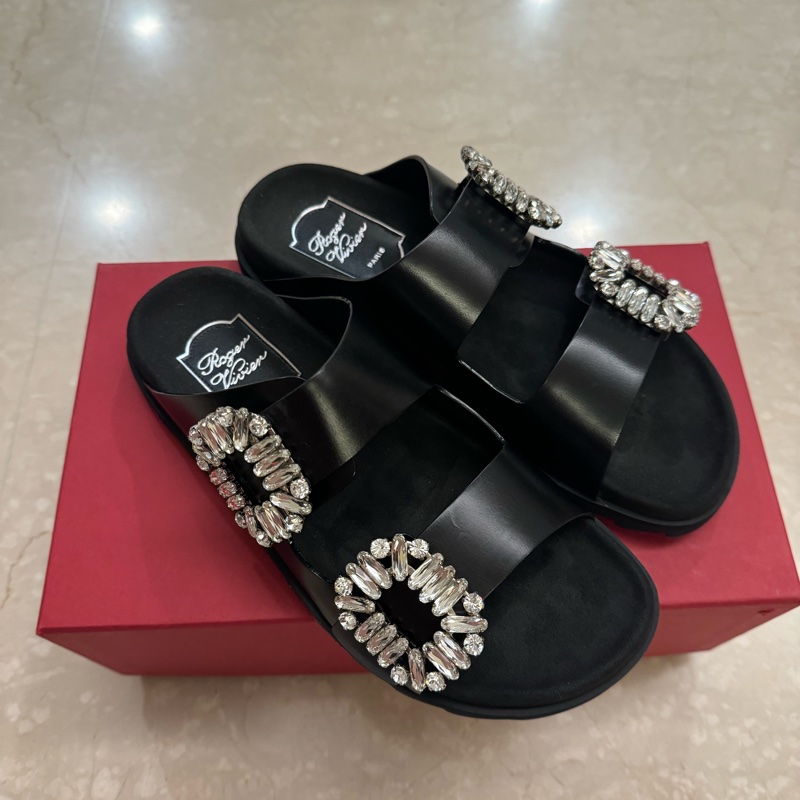 全新Roger vivier 水鑽勃肯拖鞋/涼鞋36號-7