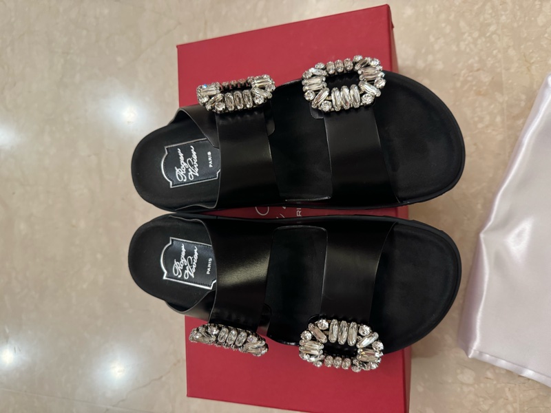 全新Roger vivier 水鑽勃肯拖鞋/涼鞋36號-8