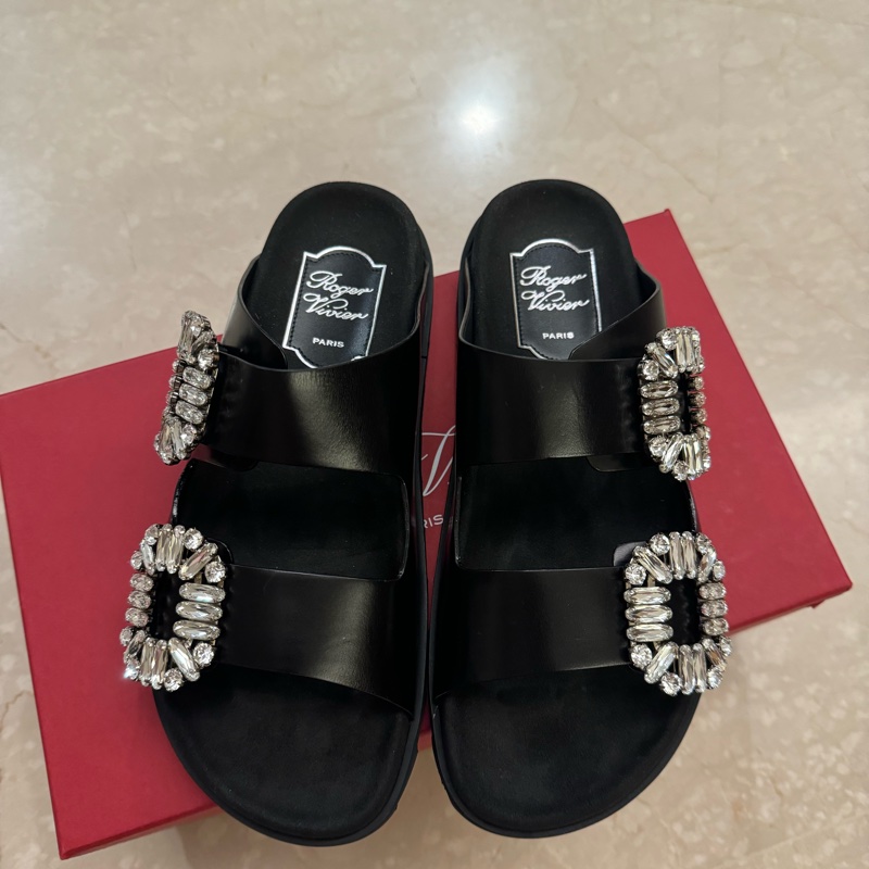 全新Roger vivier 水鑽勃肯拖鞋/涼鞋36號-9
