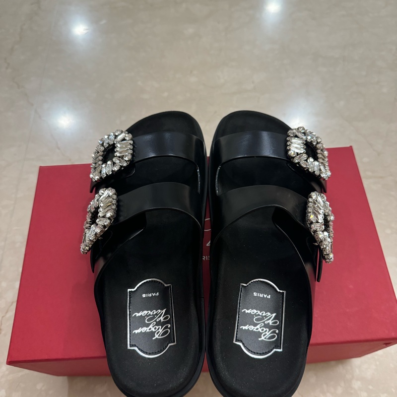 全新Roger vivier 水鑽勃肯拖鞋/涼鞋36號-10