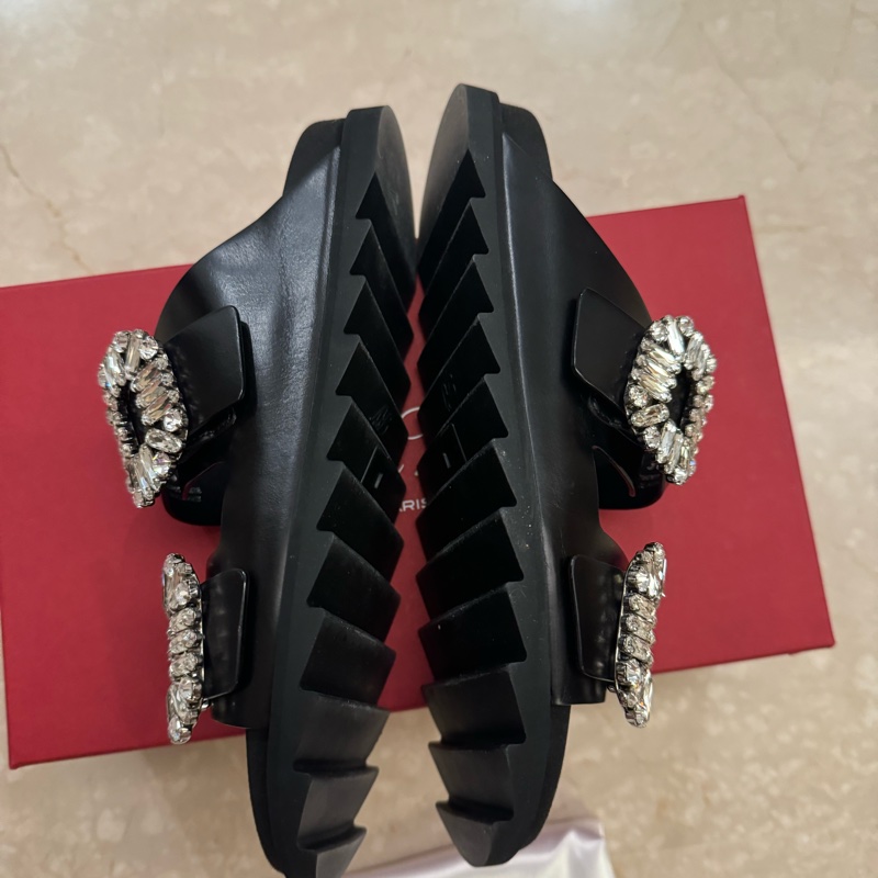 全新Roger vivier 水鑽勃肯拖鞋/涼鞋36號-13