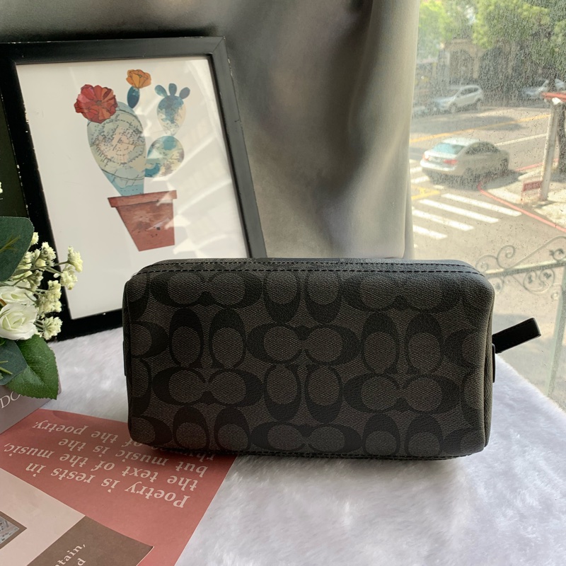 Coach CC Logo 萬用拉鍊收納包(黑灰色)-4