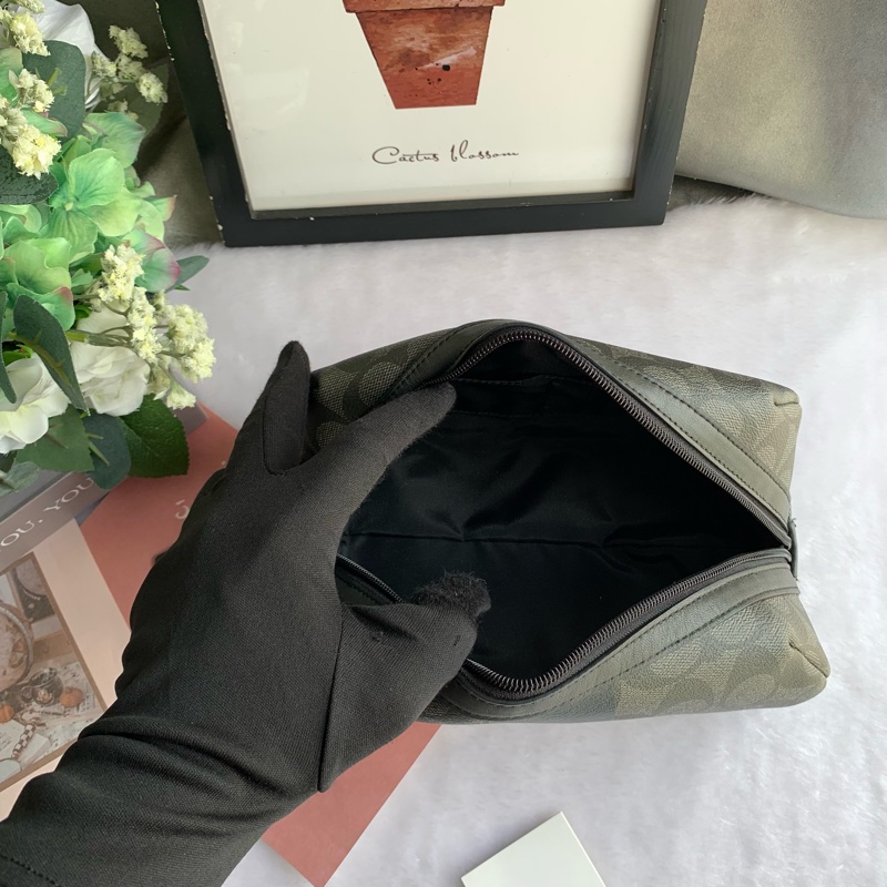 Coach CC Logo 萬用拉鍊收納包(黑灰色)-6