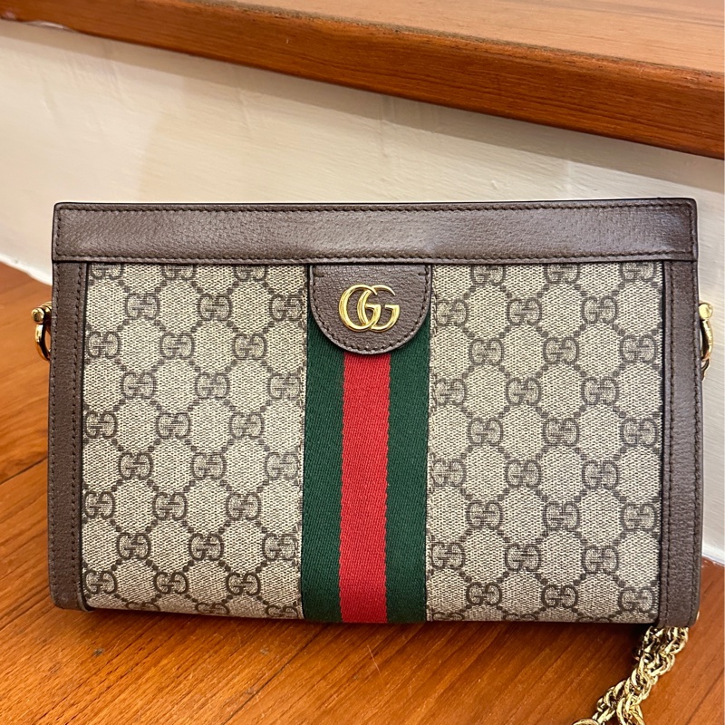 GUCCI孫芸芸同款紅綠PVC橫式鏈包-0