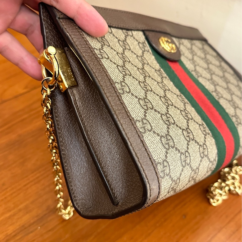 GUCCI孫芸芸同款紅綠PVC橫式鏈包-2