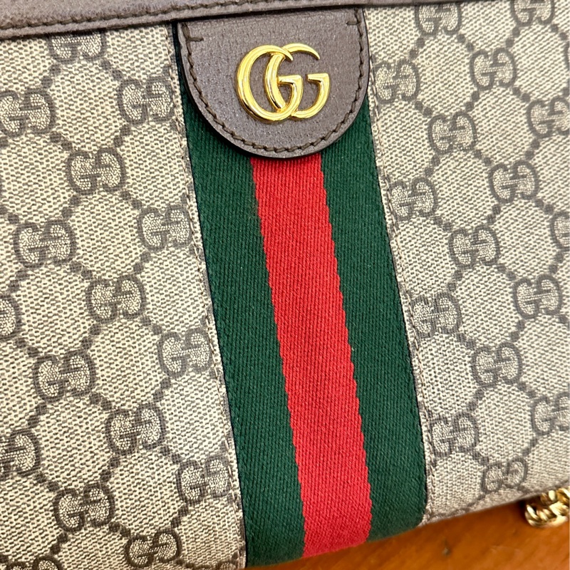 GUCCI孫芸芸同款紅綠PVC橫式鏈包-3