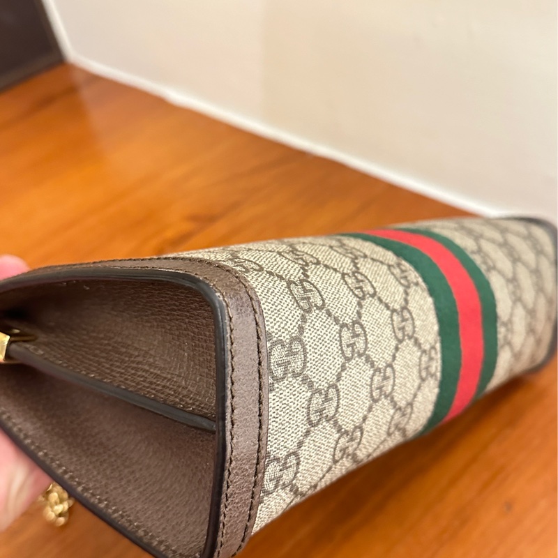 GUCCI孫芸芸同款紅綠PVC橫式鏈包-4