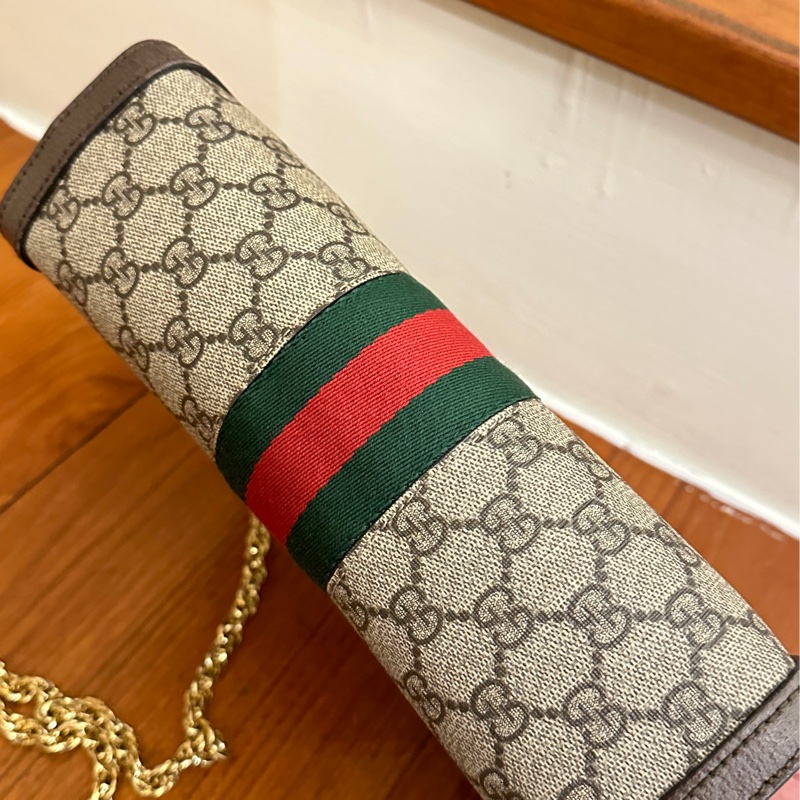 GUCCI孫芸芸同款紅綠PVC橫式鏈包-17
