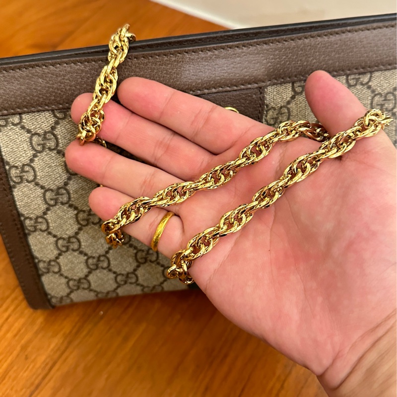 GUCCI孫芸芸同款紅綠PVC橫式鏈包-19