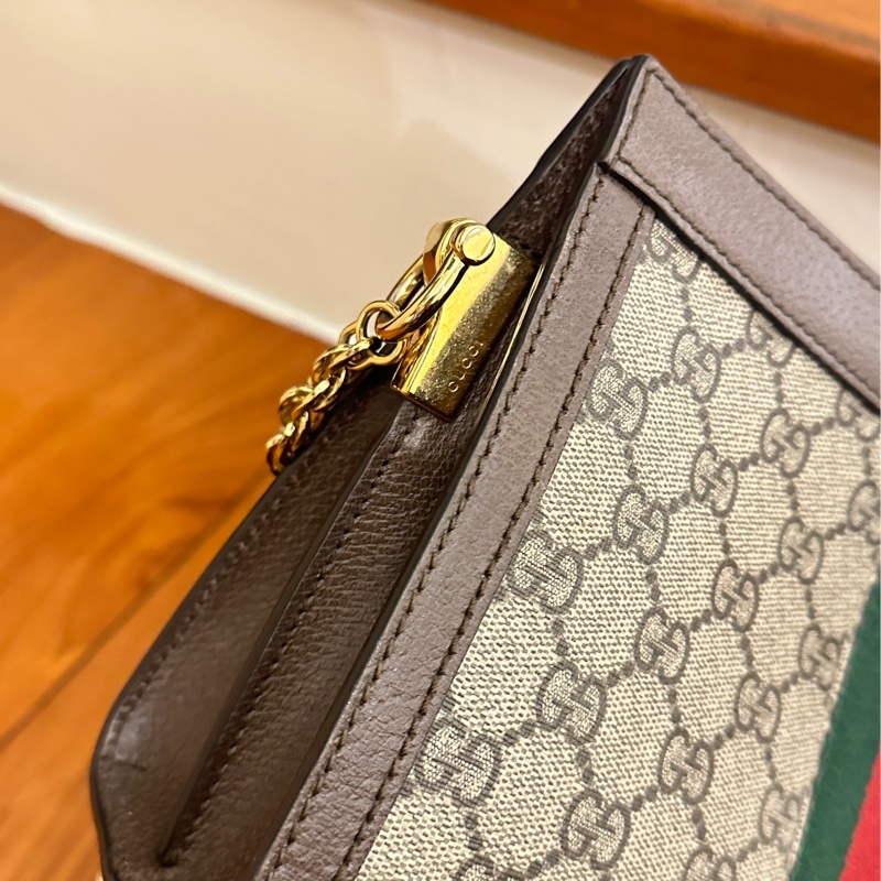 GUCCI孫芸芸同款紅綠PVC橫式鏈包-29