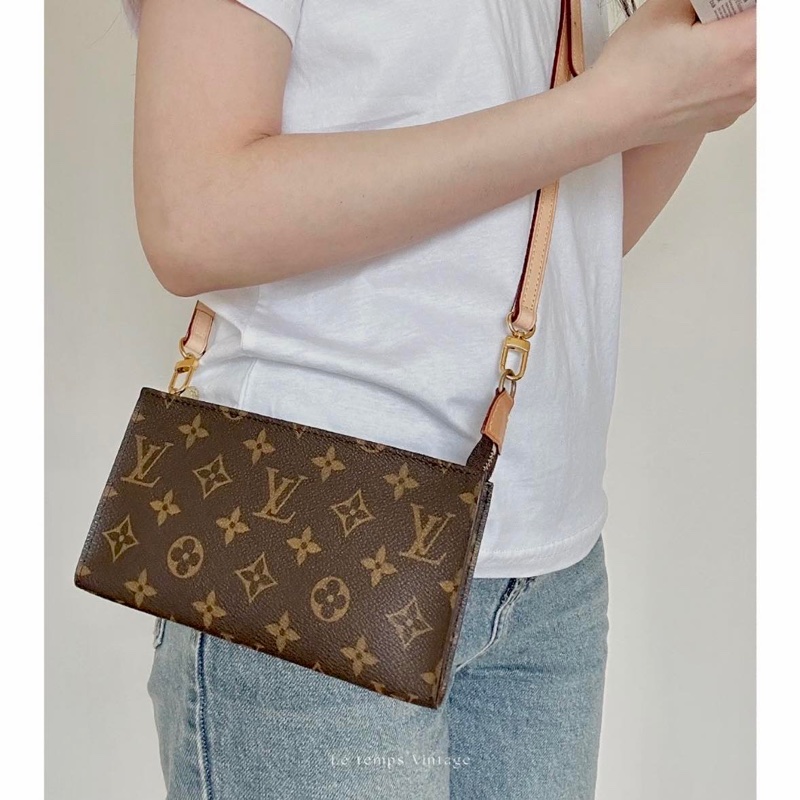 Louis Vuitton 老花單肩包麻將包鏈條包 手機也可以裝-0