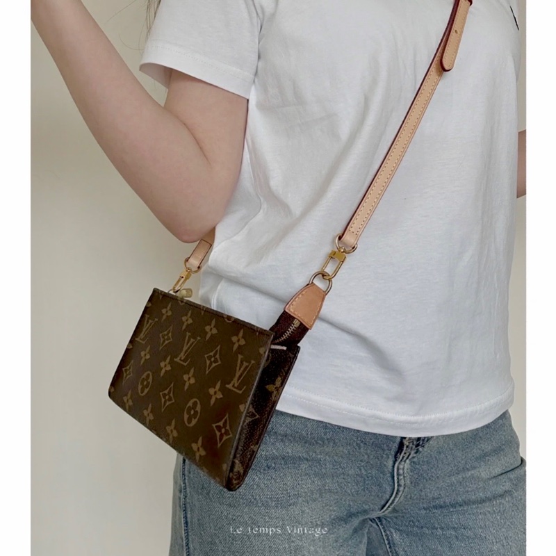 Louis Vuitton 老花單肩包麻將包鏈條包 手機也可以裝-2