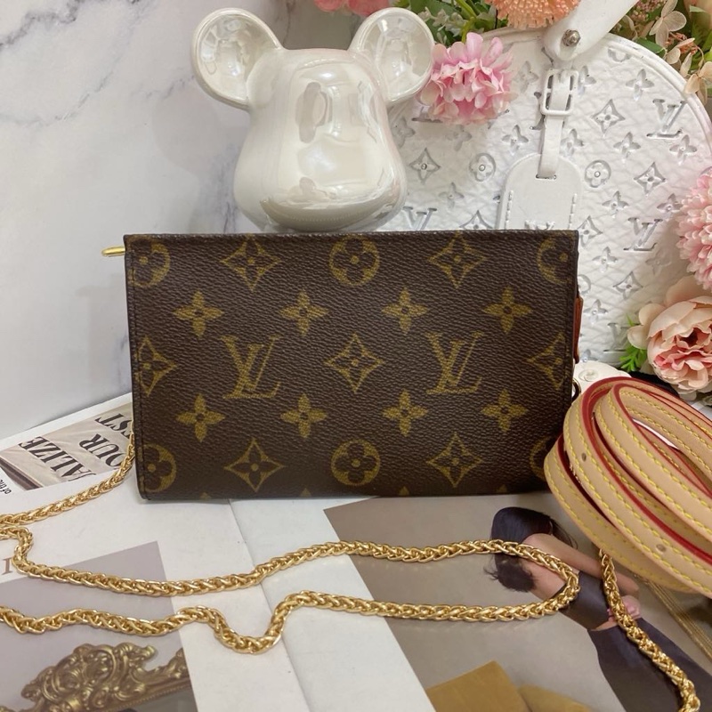 Louis Vuitton 老花單肩包麻將包鏈條包 手機也可以裝-7