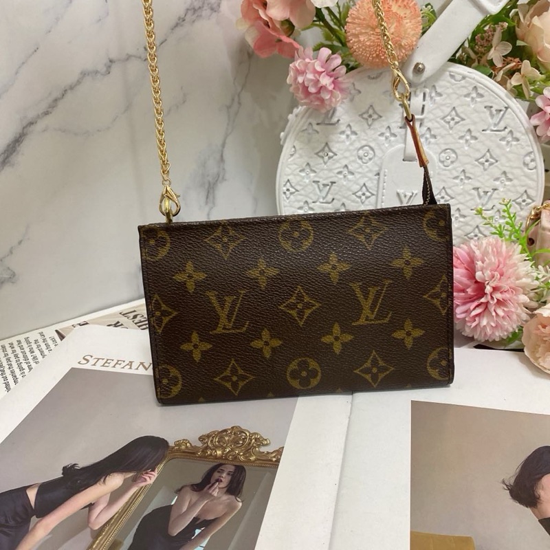 Louis Vuitton 老花單肩包麻將包鏈條包 手機也可以裝-11