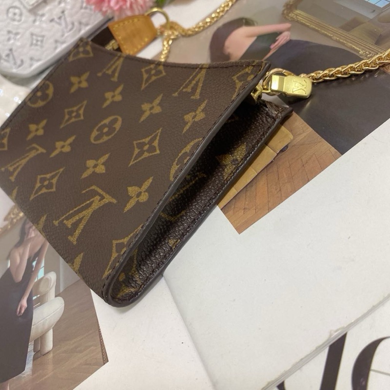 Louis Vuitton 老花單肩包麻將包鏈條包 手機也可以裝-16