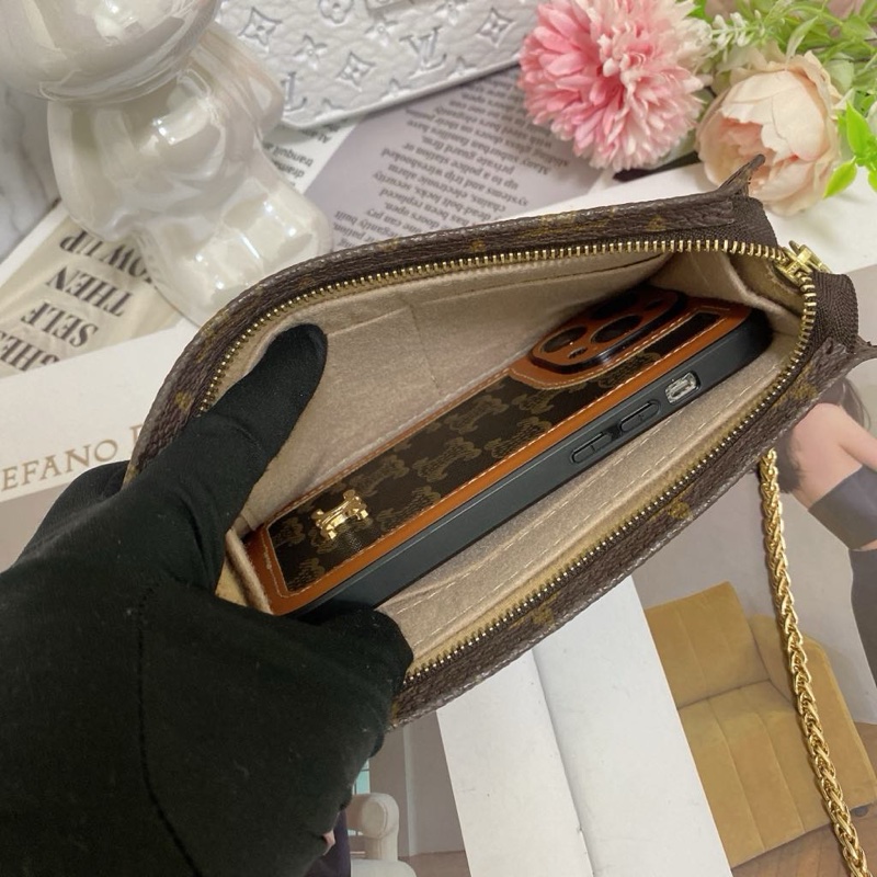 Louis Vuitton 老花單肩包麻將包鏈條包 手機也可以裝-19