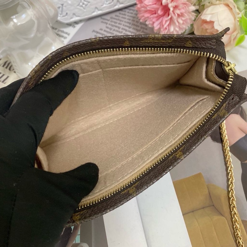 Louis Vuitton 老花單肩包麻將包鏈條包 手機也可以裝-21