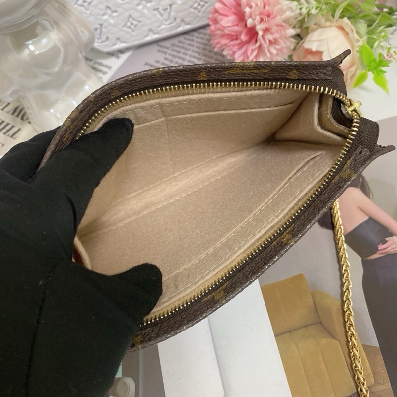 Louis Vuitton 老花單肩包麻將包鏈條包 手機也可以裝-22