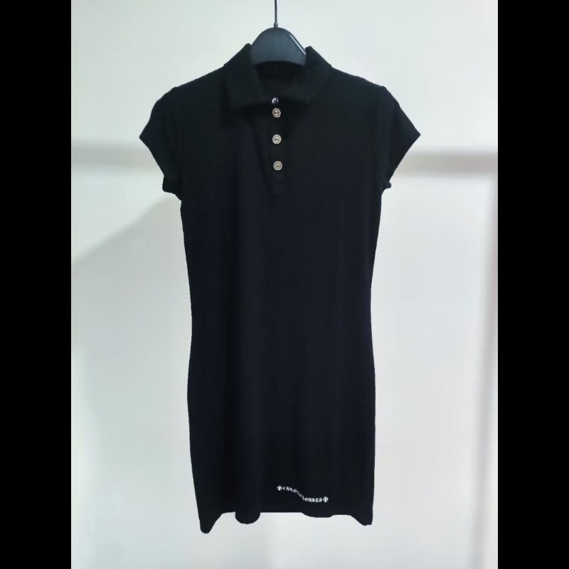 Chrome Hearts 克羅心 刺繡藤蔓 修身polo領連衣裙-0