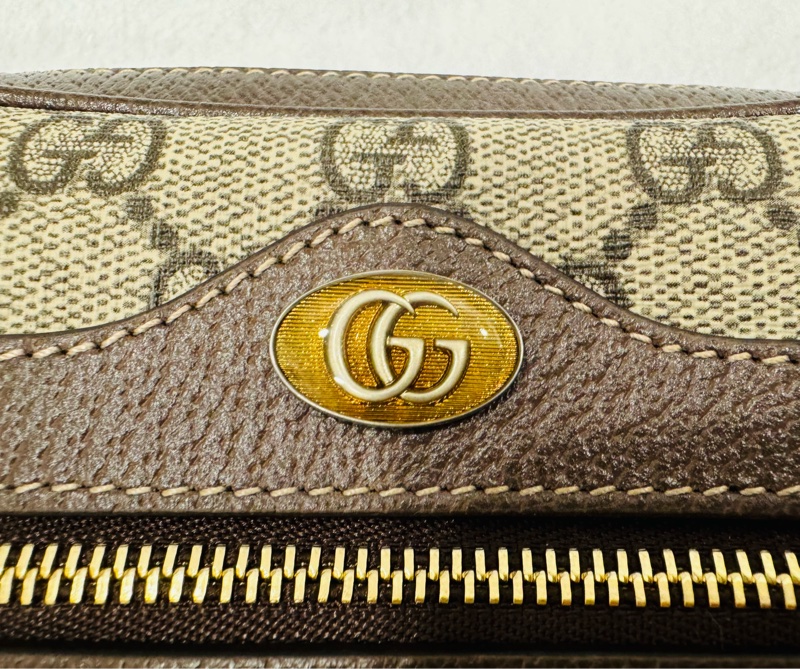 🚫售出🚫近新閒置正品 GUCCI 古馳 經典ophidia系列牛皮拉鍊 迷你肩背包-3