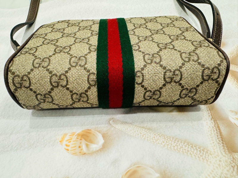 🚫售出🚫近新閒置正品 GUCCI 古馳 經典ophidia系列牛皮拉鍊 迷你肩背包-10