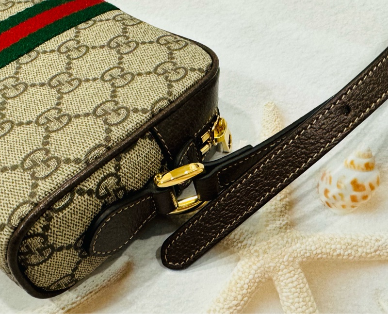 🚫售出🚫近新閒置正品 GUCCI 古馳 經典ophidia系列牛皮拉鍊 迷你肩背包-11