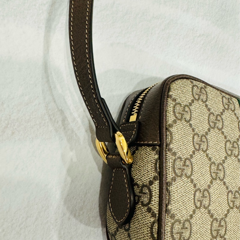 🚫售出🚫近新閒置正品 GUCCI 古馳 經典ophidia系列牛皮拉鍊 迷你肩背包-12